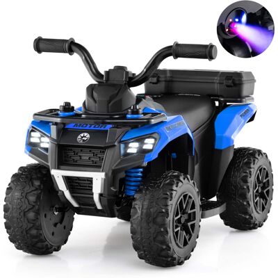 Gymax - 6V Kids Ride On ATV w/ Music & Spray Function USB Port Storage Box Toy Car - Blue Gymax - 6V Kids Ride On ATV w/ Music & Spray Function USB Port Storage Box Toy Car - Blue