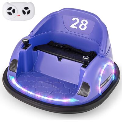 Costway - 12V Electric 360° Spin Car Toy Ride on Bumper Car for Toddlers with Remote Control For Kids Aged Over 3 Years - Purple Costway - 12V Electric 360° Spin Car Toy Ride on Bumper Car for Toddlers with Remote Control For Kids Aged Over 3 Years - Purple