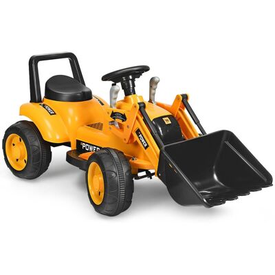 Costway - Kids Ride On Excavator Digger 6V Battery Powered Tractor w/Digging Bucket - Yellow Costway - Kids Ride On Excavator Digger 6V Battery Powered Tractor w/Digging Bucket - Yellow