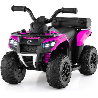 Costway - 6V Toddler Ride On Electric Car ATV with Lights & Music & USB Port Storage Box Toy Car - Pink Costway - 6V Toddler Ride On Electric Car ATV with Lights & Music & USB Port Storage Box Toy Car - Pink