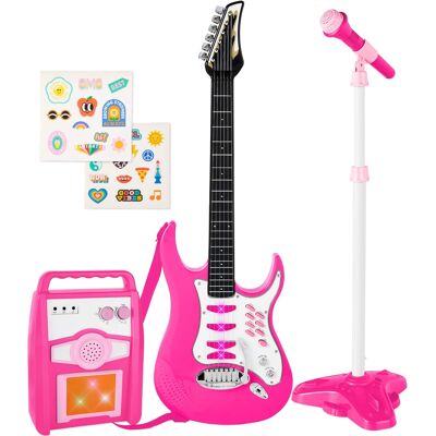 Best Choice Products - Pretend Play Kids Electric Guitar, Toy Guitar with Interactive Microphone, Amp - Pink Best Choice Products - Pretend Play Kids Electric Guitar, Toy Guitar with Interactive Microphone, Amp - Pink