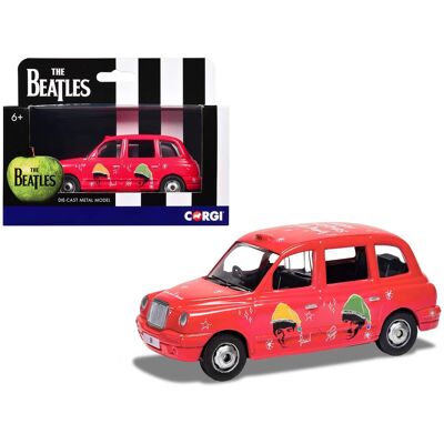 The Beatles London Taxi RHD (Right Hand Drive) "Christmas Taxi" Red with Graphics Diecast Model by Corgi The Beatles London Taxi RHD (Right Hand Drive) "Christmas Taxi" Red with Graphics Diecast Model by Corgi
