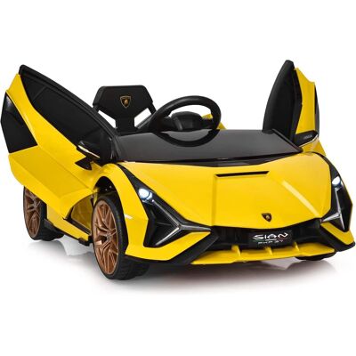 Costway - 12V Ride on Car with 2.4G Remote Control LED Lights MP3 Music Horn - Yellow Costway - 12V Ride on Car with 2.4G Remote Control LED Lights MP3 Music Horn - Yellow