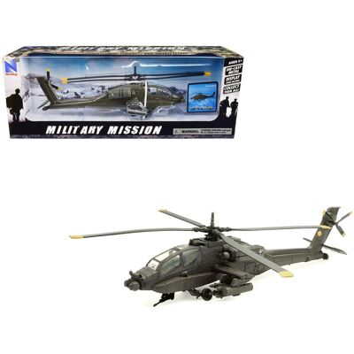 Boeing AH-64 Apache Attack Helicopter Olive Drab "United States Army" "Military Mission" Series 1/55 Model by New Ray Boeing AH-64 Apache Attack Helicopter Olive Drab "United States Army" "Military Mission" Series 1/55 Model by New Ray