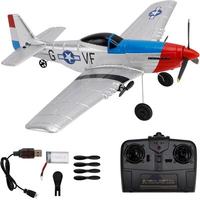 Topteng - 3CH P51 RC Airplane - 2.4GHz with Gyro System, EPP Foam Fixed Wing, 100m Range, Ready-to-Fly for Kids & Beginners Topteng - 3CH P51 RC Airplane - 2.4GHz with Gyro System, EPP Foam Fixed Wing, 100m Range, Ready-to-Fly for Kids & Beginners