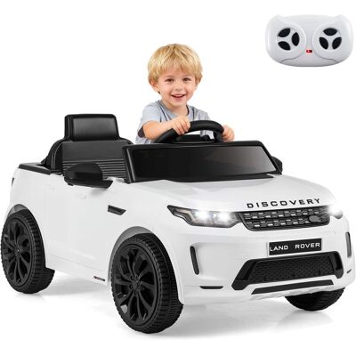 Costway - Licensed Land Rover Kids Ride on Car with Remote Control, LED Lights, Music, Horn - White Costway - Licensed Land Rover Kids Ride on Car with Remote Control, LED Lights, Music, Horn - White
