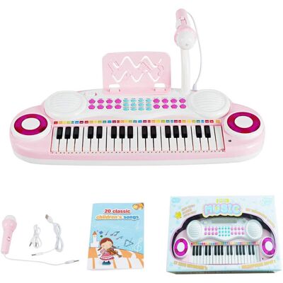 Costway - 37-Key Toy Keyboard Piano Electronic Musical Instrument - Pink Costway - 37-Key Toy Keyboard Piano Electronic Musical Instrument - Pink