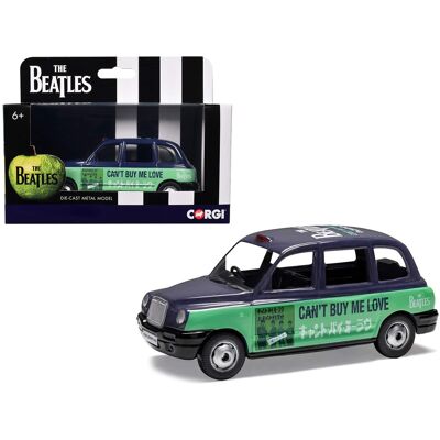 The Beatles London Taxi RHD (Right Hand Drive) "Can't Buy Me Love" Blue and Green with Graphics Diecast Model by Corgi The Beatles London Taxi RHD (Right Hand Drive) "Can't Buy Me Love" Blue and Green with Graphics Diecast Model by Corgi