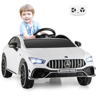 Costway - 12V Kids Ride on Car w/Remote Rocking Function Transport Wheels Lights & Music - White Costway - 12V Kids Ride on Car w/Remote Rocking Function Transport Wheels Lights & Music - White