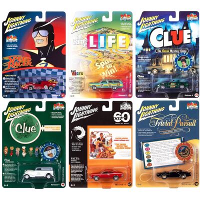 Pop Culture 2022 Set of 6 Cars Release 4 1/64 Diecast Model Cars by Johnny Lightning Pop Culture 2022 Set of 6 Cars Release 4 1/64 Diecast Model Cars by Johnny Lightning