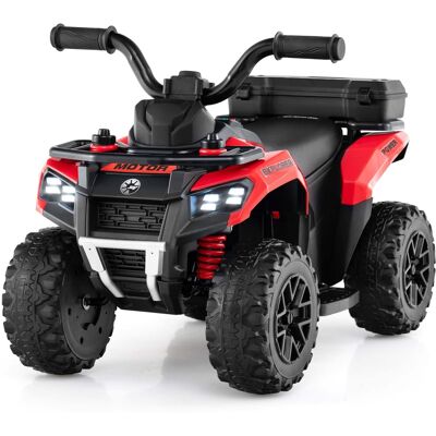 Costway - 6V Toddler Ride On Electric Car ATV with Lights & Music & USB Port Storage Box Toy Car - Red Costway - 6V Toddler Ride On Electric Car ATV with Lights & Music & USB Port Storage Box Toy Car - Red