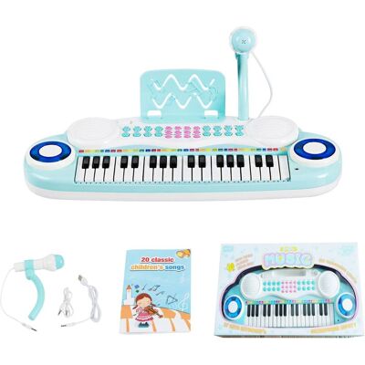 Costway - 37-Key Toy Keyboard Piano Electronic Musical Instrument - Blue Costway - 37-Key Toy Keyboard Piano Electronic Musical Instrument - Blue