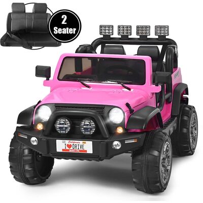 Costway - 12V Kids Ride On Car 2 Seater Truck RC Electric Vehicles w/ Storage Room - Pink Costway - 12V Kids Ride On Car 2 Seater Truck RC Electric Vehicles w/ Storage Room - Pink