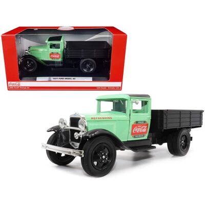 Motorcity Classics - 1931 Ford Model AA Truck Light Green and Black "Pause. Refresh. Drink Coca-Cola" 1/24 Model Car by Motor City Classics Motorcity Classics - 1931 Ford Model AA Truck Light Green and Black "Pause. Refresh. Drink Coca-Cola" 1/24 Model Car by Motor City Classics