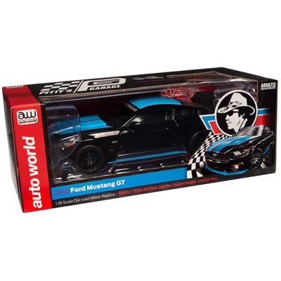 PopMarket - Richard Petty - Auto World 2016 Ford Mustang Petty's Garage - Black 1/18 Scale Diecast - COLLECTIBLES - Multicolor PopMarket - Richard Petty - Auto World 2016 Ford Mustang Petty's Garage - Black 1/18 Scale Diecast - COLLECTIBLES - Multicolor
