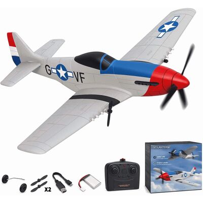 Topteng - RC P-51 3CH Airplane – 2.4GHz, Gyro Stabilization, Coreless Motor, 15 Min Flight, EPP Foam, Fit for Kids & Beginners - Gray Topteng - RC P-51 3CH Airplane – 2.4GHz, Gyro Stabilization, Coreless Motor, 15 Min Flight, EPP Foam, Fit for Kids & Beginners - Gray