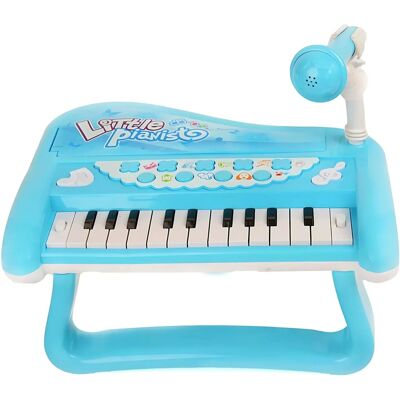 Kitcheniva - Kids 22 Keys Musical Piano Keyboard Toy With Microphone - Blue Kitcheniva - Kids 22 Keys Musical Piano Keyboard Toy With Microphone - Blue