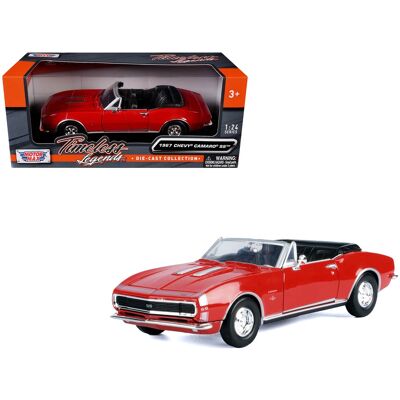 1967 Chevrolet Camaro SS Convertible Burgundy 1/24 Diecast Model Car by Motormax 1967 Chevrolet Camaro SS Convertible Burgundy 1/24 Diecast Model Car by Motormax