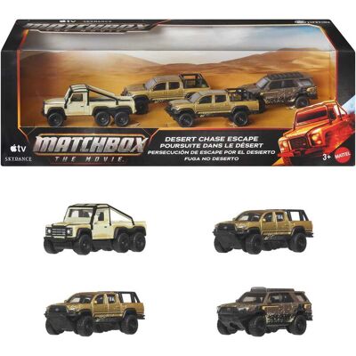 Mattel - Matchbox: The Movie Desert Chase Escape 1:64 Scale Die-Cast Vehicles 4-Pack - COLLECTIBLES - Multicolor Mattel - Matchbox: The Movie Desert Chase Escape 1:64 Scale Die-Cast Vehicles 4-Pack - COLLECTIBLES - Multicolor