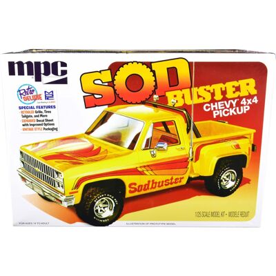 Skill 2 Model Kit 1981 Chevrolet 4x4 Stepside Pickup Truck "Sod Buster" 1/25 Scale Model by MPC Skill 2 Model Kit 1981 Chevrolet 4x4 Stepside Pickup Truck "Sod Buster" 1/25 Scale Model by MPC