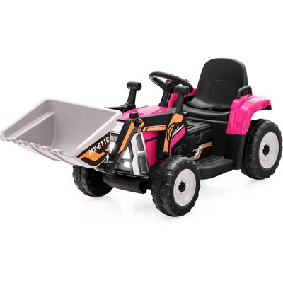 Costway - Kids Ride On Excavator Digger 12V Electric Tractor RC w/ Digging Bucket - Pink Costway - Kids Ride On Excavator Digger 12V Electric Tractor RC w/ Digging Bucket - Pink