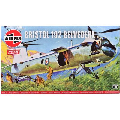 Level 2 Model Kit Bristol 192 Belvedere Helicopter with 2 Scheme Options 1/72 Plastic Model Kit by Airfix Level 2 Model Kit Bristol 192 Belvedere Helicopter with 2 Scheme Options 1/72 Plastic Model Kit by Airfix