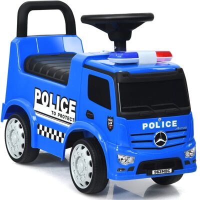 Costway - Kids Ride On Push Police Car Licensed Mercedes Benz Push and Ride Racer For Kids Aged Over 3 Years - Blue Costway - Kids Ride On Push Police Car Licensed Mercedes Benz Push and Ride Racer For Kids Aged Over 3 Years - Blue