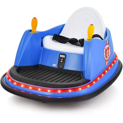 Costway - 12V Vehicle 360° Spin Race Toy Kids Ride On Bumper Car w/ Remote Control - Blue Costway - 12V Vehicle 360° Spin Race Toy Kids Ride On Bumper Car w/ Remote Control - Blue