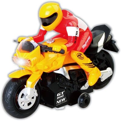 JuzToys - Remote Control Motorcycle Toy for Kids – 360° RC Motorbike with Light and Sound Effects – - Yellow JuzToys - Remote Control Motorcycle Toy for Kids – 360° RC Motorbike with Light and Sound Effects – - Yellow