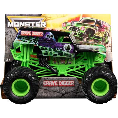 Monster Cable Jam - Grave Digger 1:24 Scale Die-Cast Monster Truck with BKT Tires Series 25 Collector Vehicle Ages 3+ - Green Monster Cable Jam - Grave Digger 1:24 Scale Die-Cast Monster Truck with BKT Tires Series 25 Collector Vehicle Ages 3+ - Green