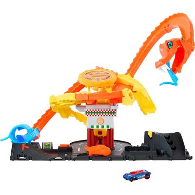 Mattel - Hot Wheels City Pizza Slam Cobra Attack Playset with 1:64 Scale Toy Car - COLLECTIBLES - Multicolor Mattel - Hot Wheels City Pizza Slam Cobra Attack Playset with 1:64 Scale Toy Car - COLLECTIBLES - Multicolor