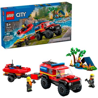 Lego - City 4x4 Fire Truck with Rescue Boat Toy 60412 Lego - City 4x4 Fire Truck with Rescue Boat Toy 60412