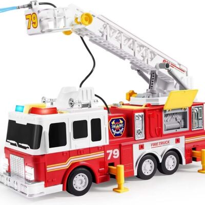 Joyfy - Kids' Toy Fire Truck Extra Large Size Fire Truck Toys, Friction Powered Big Firetruck with 33-inch Extending Ladder Joyfy - Kids' Toy Fire Truck Extra Large Size Fire Truck Toys, Friction Powered Big Firetruck with 33-inch Extending Ladder