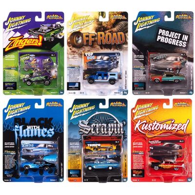 "Street Freaks" 2025 Release 1 Set B of 6 Cars 1/64 Diecast Model Cars by Johnny Lightning "Street Freaks" 2025 Release 1 Set B of 6 Cars 1/64 Diecast Model Cars by Johnny Lightning