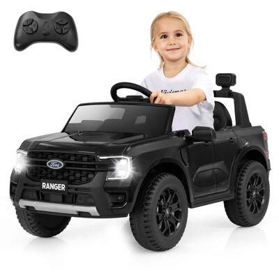 Costway - 12V Licensed Ford Ranger Kids Ride on Car with Remote Control Storage Basket - Black Costway - 12V Licensed Ford Ranger Kids Ride on Car with Remote Control Storage Basket - Black