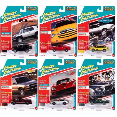 "Classic Gold Collection" 2022 Set B of 6 Cars Release 3 1/64 Diecast Model Cars by Johnny Lightning "Classic Gold Collection" 2022 Set B of 6 Cars Release 3 1/64 Diecast Model Cars by Johnny Lightning