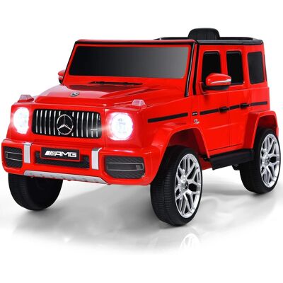 Costway - 12V Kids Ride On Car Licensed Mercedes Benz G63 Electric Vehicle with Remote Control - Red Costway - 12V Kids Ride On Car Licensed Mercedes Benz G63 Electric Vehicle with Remote Control - Red