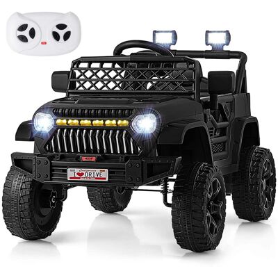 Costway - 12V Kids Ride on Truck Car Battery Powered Toddler Electric Vehicle w/ 3 Speeds - Black Costway - 12V Kids Ride on Truck Car Battery Powered Toddler Electric Vehicle w/ 3 Speeds - Black