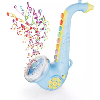Contixo - Kids Musical Saxophone Toy with Lights, Sounds & Educational Music Learning Fun - Blue Contixo - Kids Musical Saxophone Toy with Lights, Sounds & Educational Music Learning Fun - Blue
