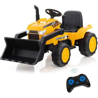 Costway - 12V Kids Ride On Excavator Digger Electric Bulldozer Tractor RC with Light & Music - Yellow Costway - 12V Kids Ride On Excavator Digger Electric Bulldozer Tractor RC with Light & Music - Yellow
