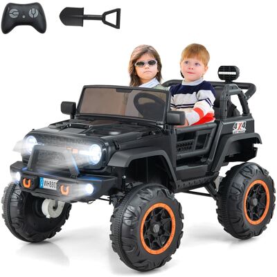 Costway - 24V 2 Seater Kids Ride on Truck 2WD/4WD Battery Powered Vehicle Toddler Powerful Car with Remote Control - Black Costway - 24V 2 Seater Kids Ride on Truck 2WD/4WD Battery Powered Vehicle Toddler Powerful Car with Remote Control - Black