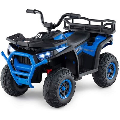 Costway - 24V Kids Ride on Electric ATV Car Toy with Spring Suspension & LED Lights USB - Navy Costway - 24V Kids Ride on Electric ATV Car Toy with Spring Suspension & LED Lights USB - Navy