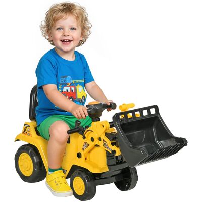 Homcom - 2 in 1 Ride On Toy Bulldozer Tractor Pulling Cart Pretend Play Construction Homcom - 2 in 1 Ride On Toy Bulldozer Tractor Pulling Cart Pretend Play Construction