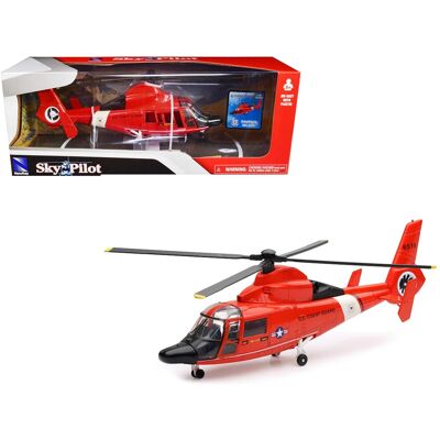 Eurocopter Dauphin HH-65C Helicopter Red "United States Coast Guard" "Sky Pilot" Series 1/48 Diecast Model by New Ray Eurocopter Dauphin HH-65C Helicopter Red "United States Coast Guard" "Sky Pilot" Series 1/48 Diecast Model by New Ray