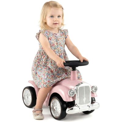 Costway - Retro Kids Ride-on Toy Kids Sit to Stand Vehicle with Working Steering Wheel - Pink Costway - Retro Kids Ride-on Toy Kids Sit to Stand Vehicle with Working Steering Wheel - Pink