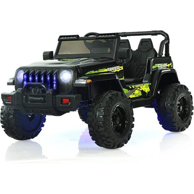 Costway - Kids Ride on Truck 12V Battery Powered Ride on Car 2-Seat with 2.4G Parental Remote Control - Black Costway - Kids Ride on Truck 12V Battery Powered Ride on Car 2-Seat with 2.4G Parental Remote Control - Black
