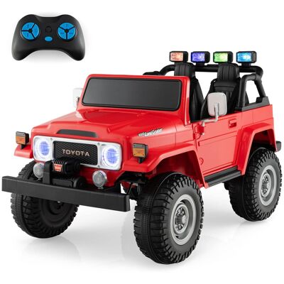 Costway - 2 Seater Ride On Truck Car 12V Licensed Toyota FJ40 RC w/ Laser Light & Music - Red Costway - 2 Seater Ride On Truck Car 12V Licensed Toyota FJ40 RC w/ Laser Light & Music - Red