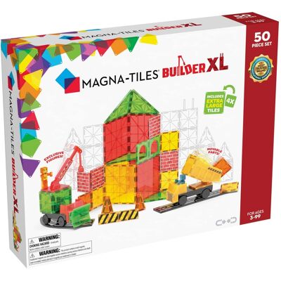 BUILDER XL 50-Piece Magnetic Construction Set, THE ORIGINAL MAGNA-TILES BUILDER XL 50-Piece Magnetic Construction Set, THE ORIGINAL MAGNA-TILES