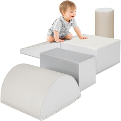 Best Choice Products - Soft Foam Climbing Blocks for Toddlers, 5-Piece Play Set, Easy-Clean Vinyl - Neutral - 5-Piece - Neutral Best Choice Products - Soft Foam Climbing Blocks for Toddlers, 5-Piece Play Set, Easy-Clean Vinyl - Neutral - 5-Piece - Neutral