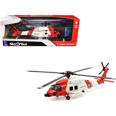 Sikorsky HH-60J Jayhawk Helicopter Red and White "United States Coast Guard" "Sky Pilot" Series 1/60 Model by New Ray Sikorsky HH-60J Jayhawk Helicopter Red and White "United States Coast Guard" "Sky Pilot" Series 1/60 Model by New Ray
